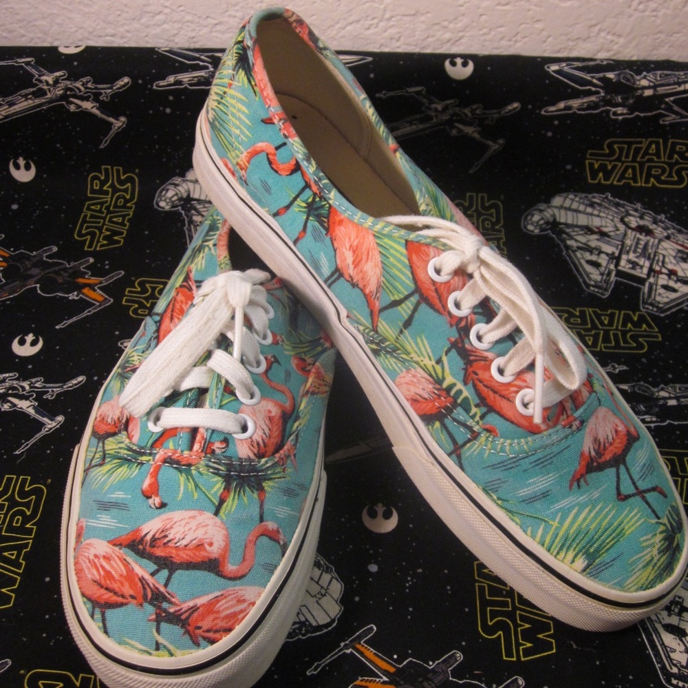 VANS Floral Size 10 Mens Classic Era Canvas Flamingo Tropical